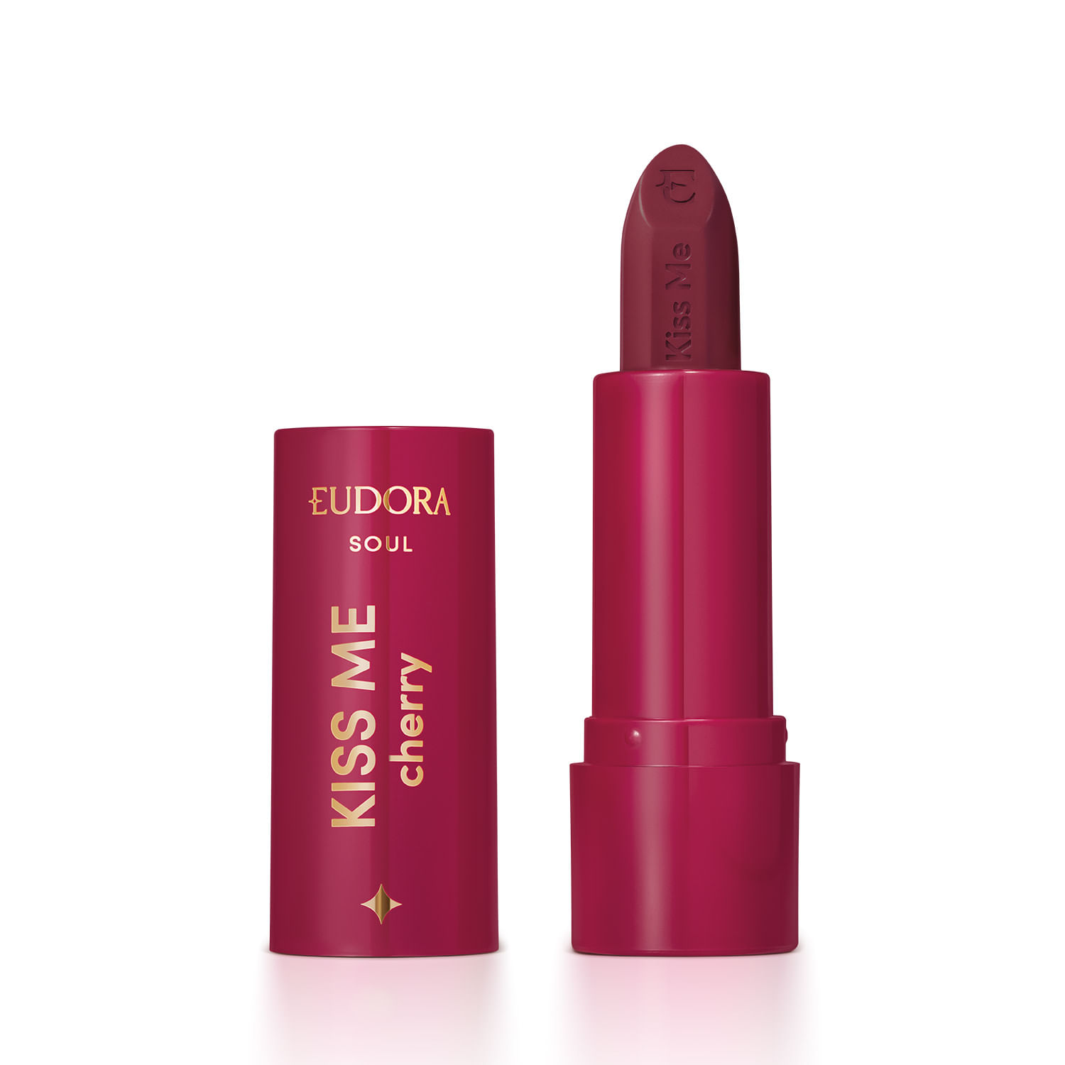 Miniatura Eudora Kiss Me Cherry Batom Hidratante Vermelho Cereja Divina 3,7g