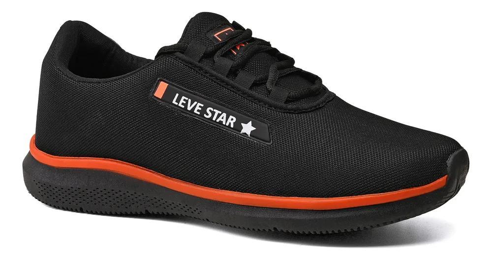 Tênis Leve Star: Conforto E Lev Preto/Verde/Run 41 Br