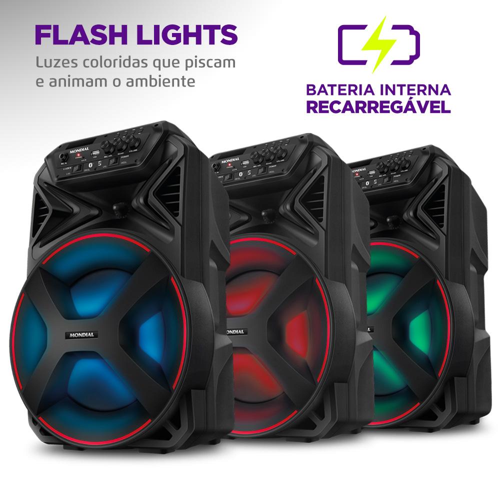 Miniatura Caixa de Som Acústica Bluetooth 250W Mondial Connect Partyplus CM250 Preta