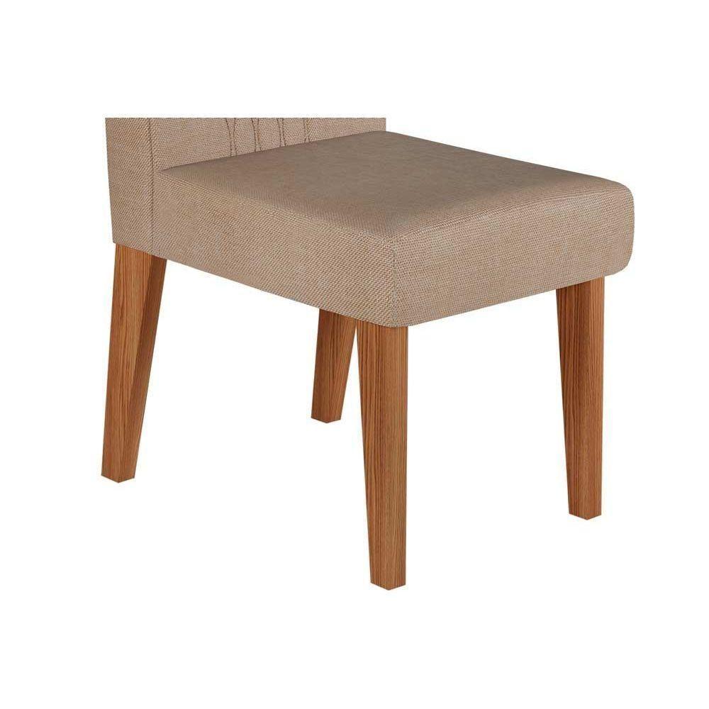 Cadeira Sala De Jantar Lia Kit 2 Un Carvalho Nobre/linho Mate - Dj Móveis