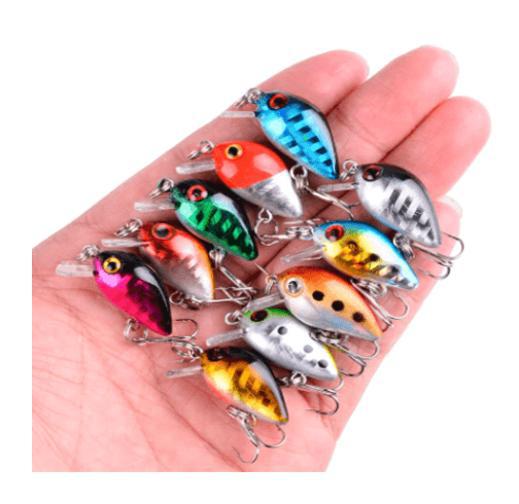 Kit 10 Mini Isca Artificial De Pesca 2,5Cm Tucunare Tilapia