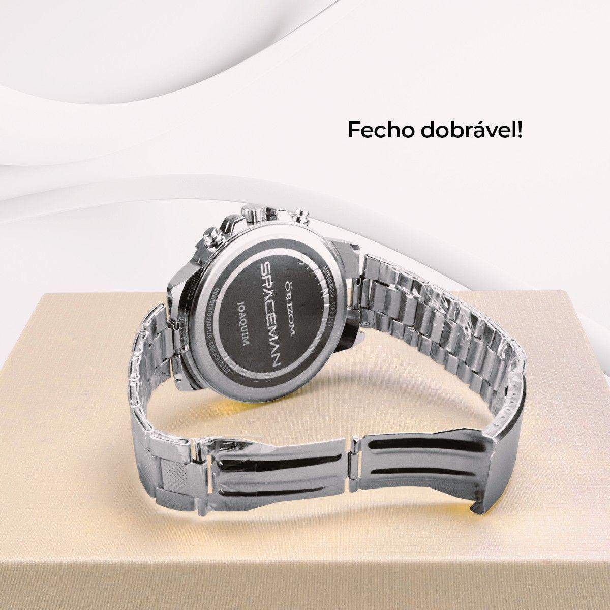 Relogio Prata Caixa Masculino Aço Inox Personalizado