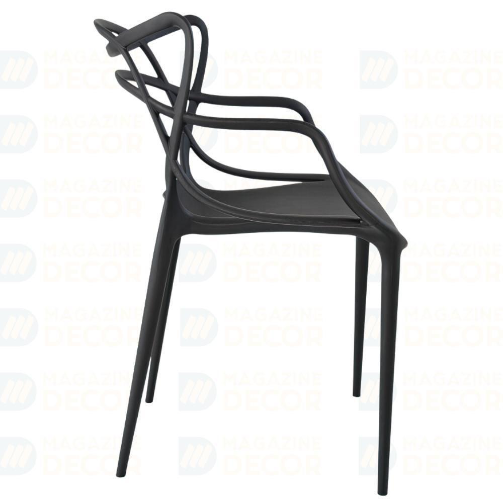 Miniatura Conjunto Mesa De Jantar Redonda Marci Premium Natural 100cm Com 4 Cadeiras Allegra - Preto