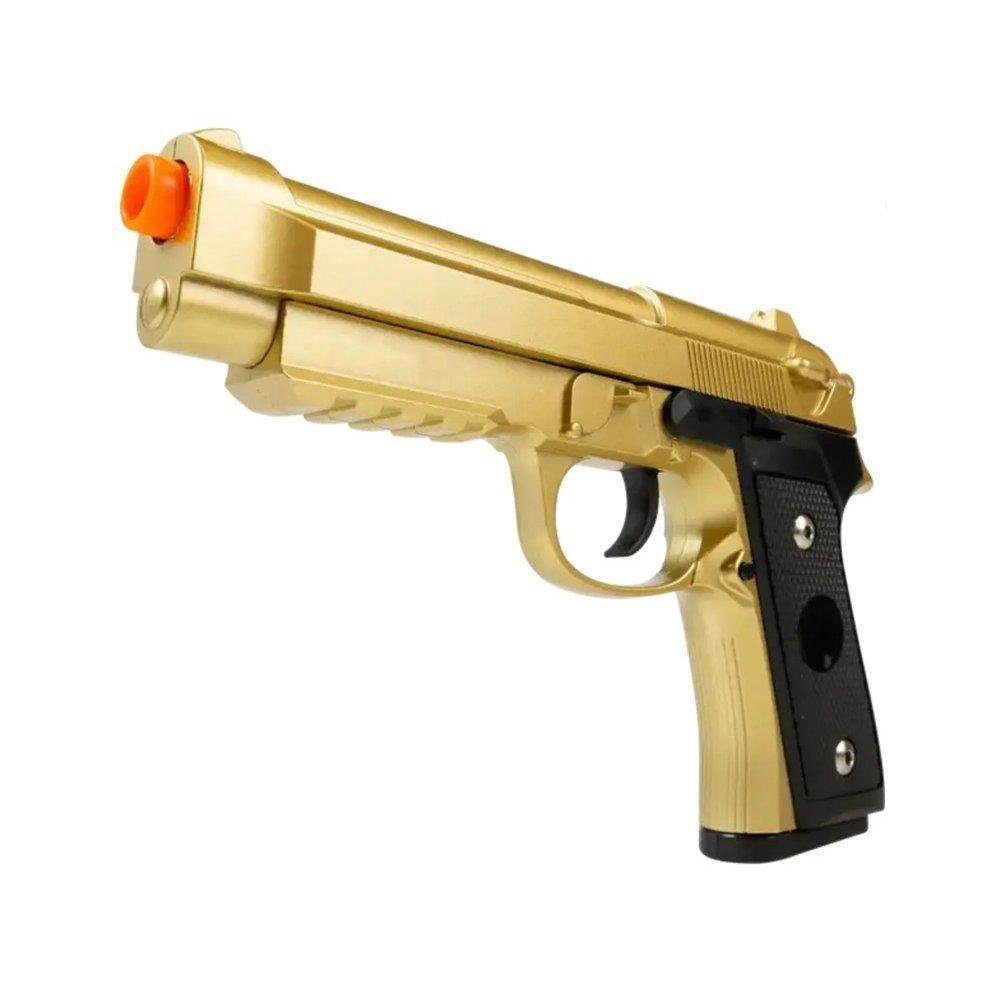 Miniatura Pistola De Airsoft Vg Pt92 V22 Gold Mola 6mm - Rossi