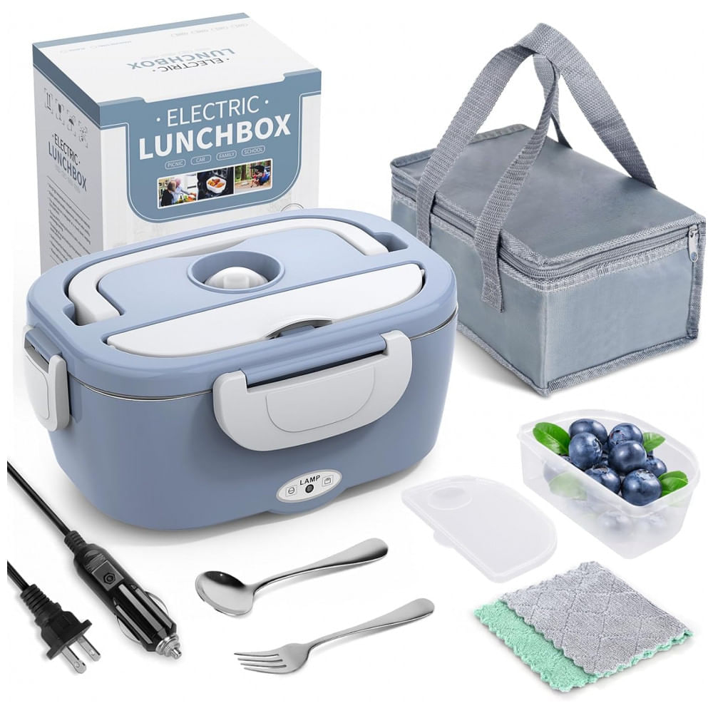 Miniatura Marmita Elétrica Portátil 1,5L com Recipiente de Aço Inoxidável, 12V 110V, Herrfilk, Azul