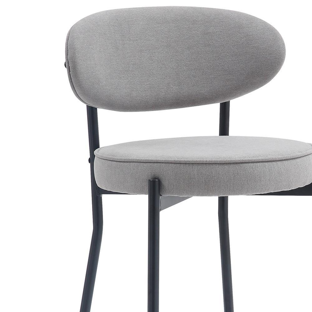 Banqueta De Cozinha Eva Tecido Rivatti - Cinza