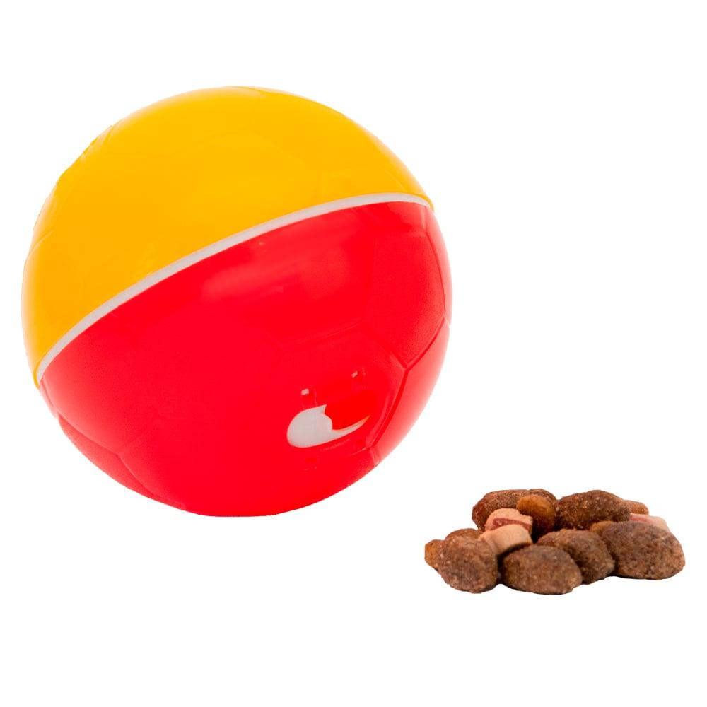 Miniatura Brinquedo Amicus Crazy Ball Vermelho e Amarelo para Cães e Gatos - Tam. P