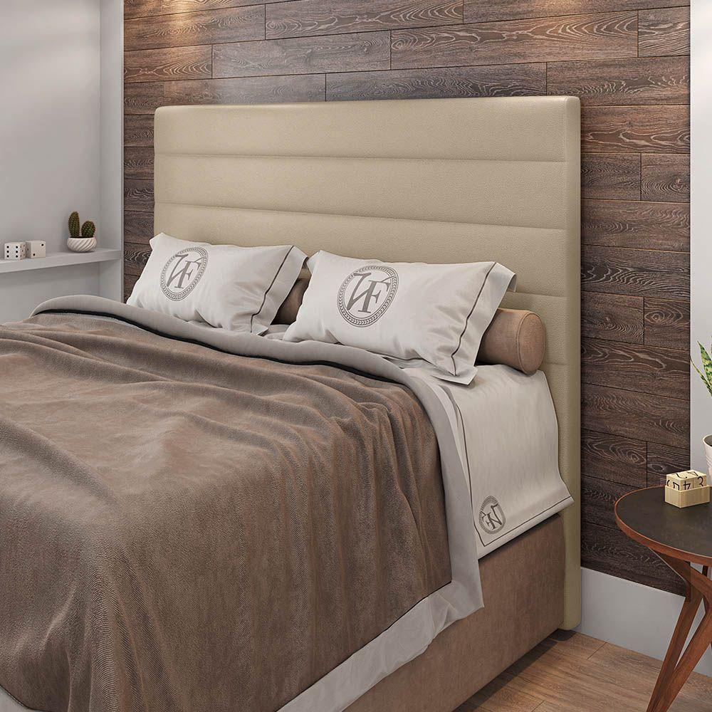 Miniatura Cabeceira Cama Box Casal Queen Size Natali 160cm Sintético Bege - Abmaza