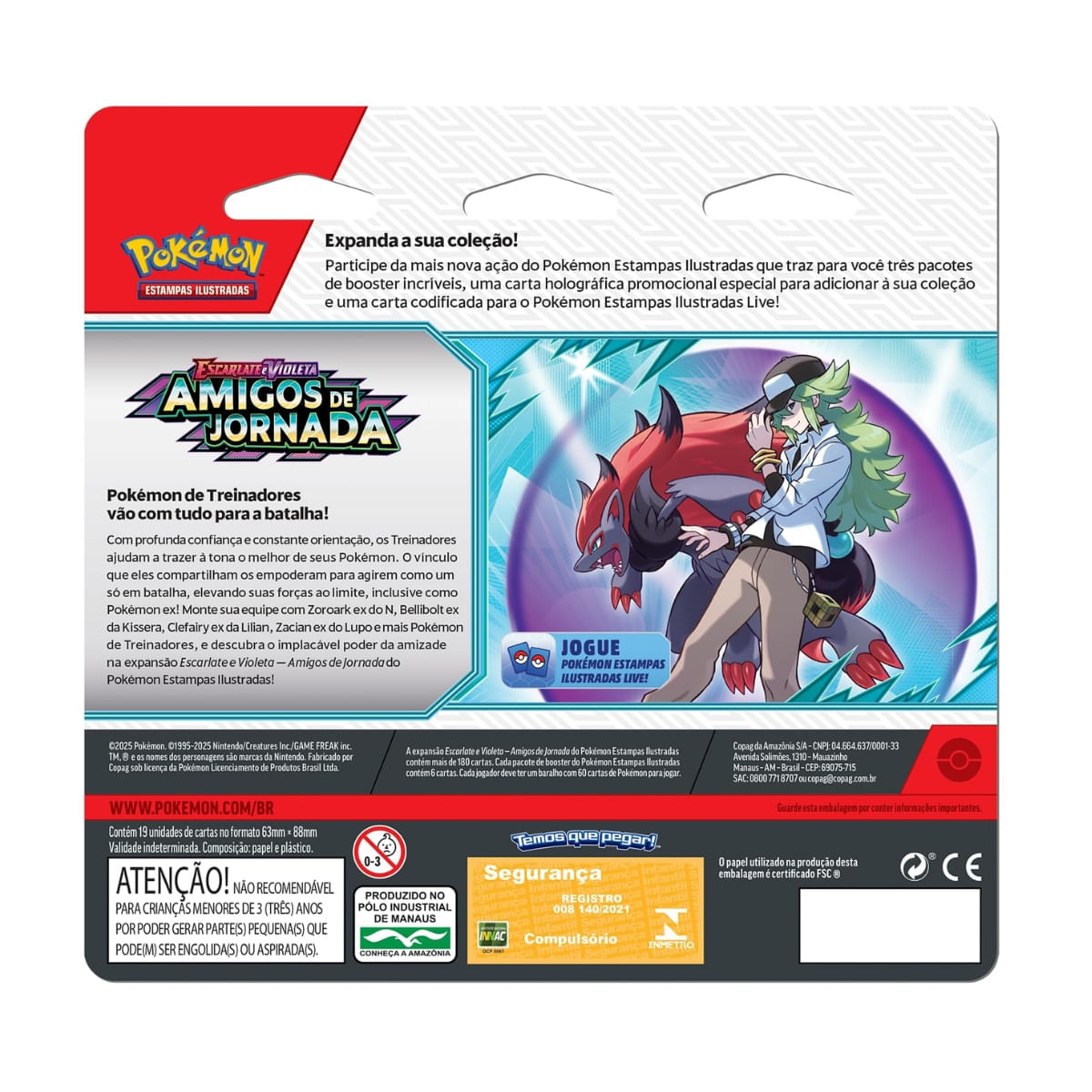 Cartas Pokémon Blister Triplo Amigos de Jornada - Copag Scraggy