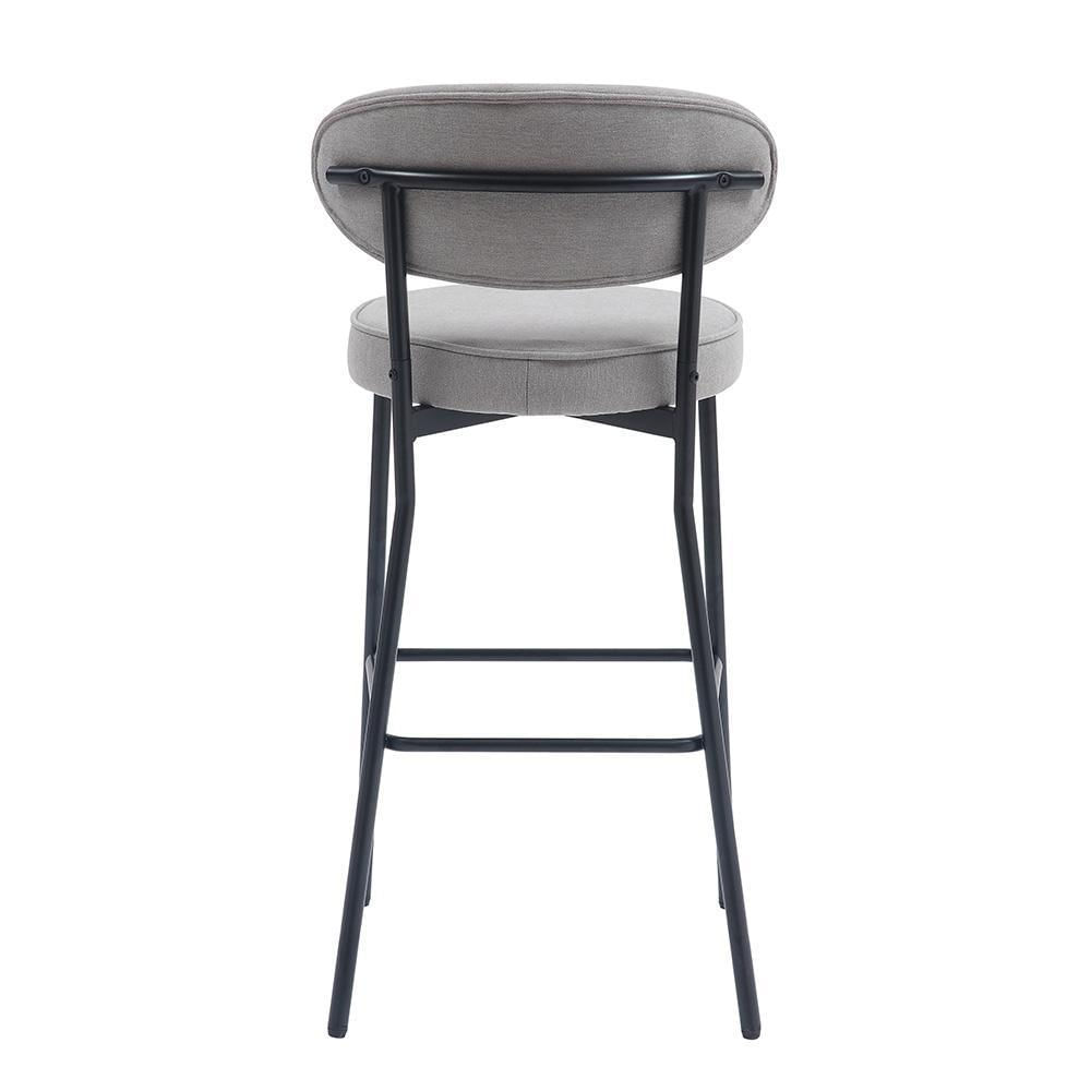 Banqueta De Cozinha Eva Tecido Rivatti - Cinza