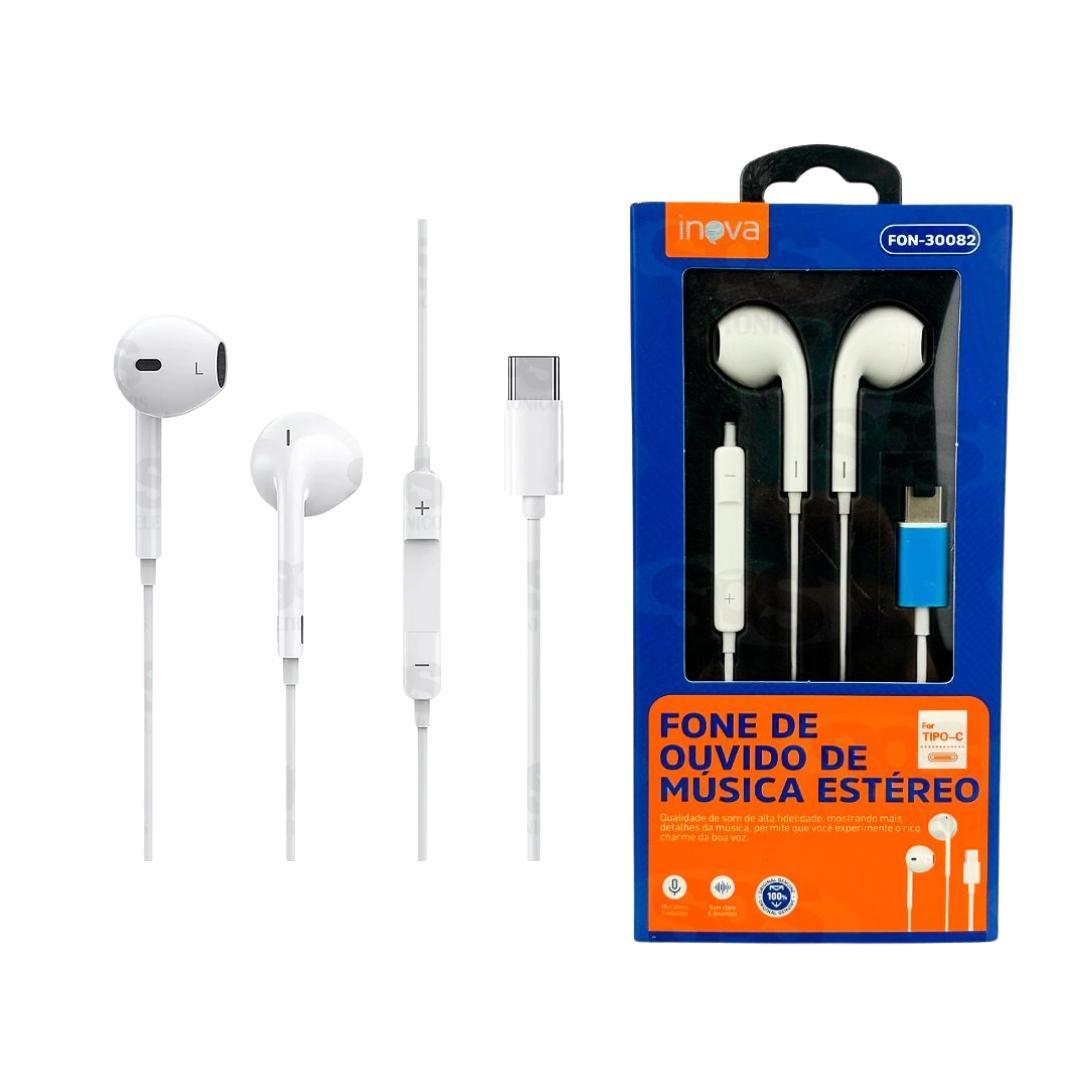 Miniatura Fone De Ouvido Estéreo Entrada Tipo C Fon30082 - Inova