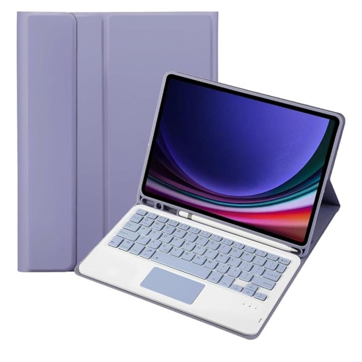 Miniatura Capa Teclado Magnética Lilás para Tab Samsung S9