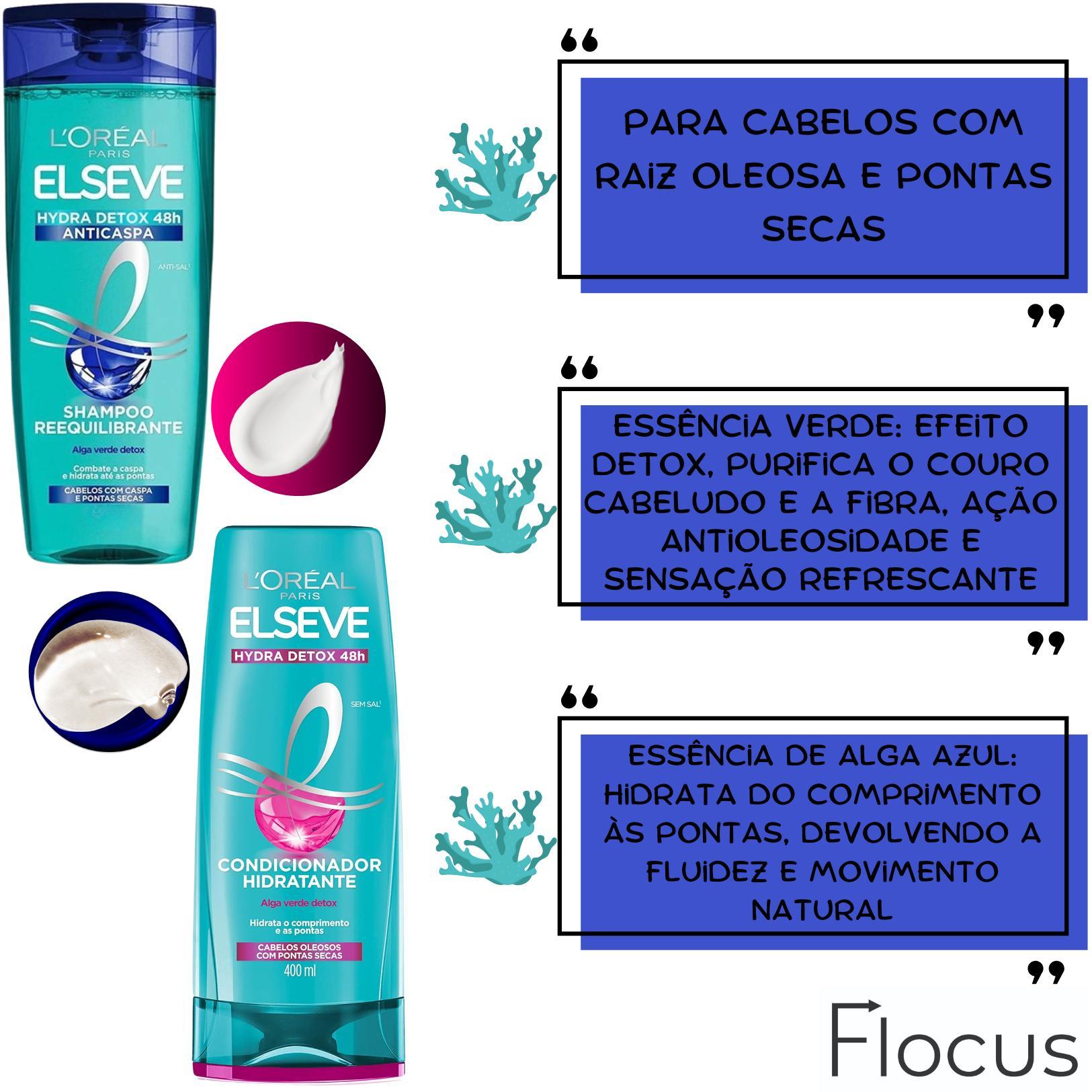 Kit Elseve Hydra Detox Anticaspa Anti-Oleosidade Cicatri
