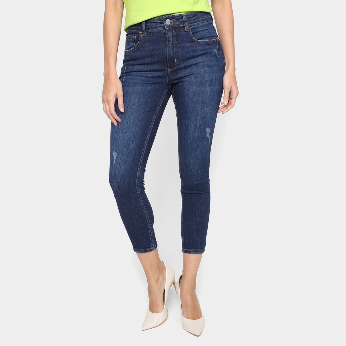 Miniatura Calça Jeans Hering Skinny Cintura Alta Feminina Azul - 36