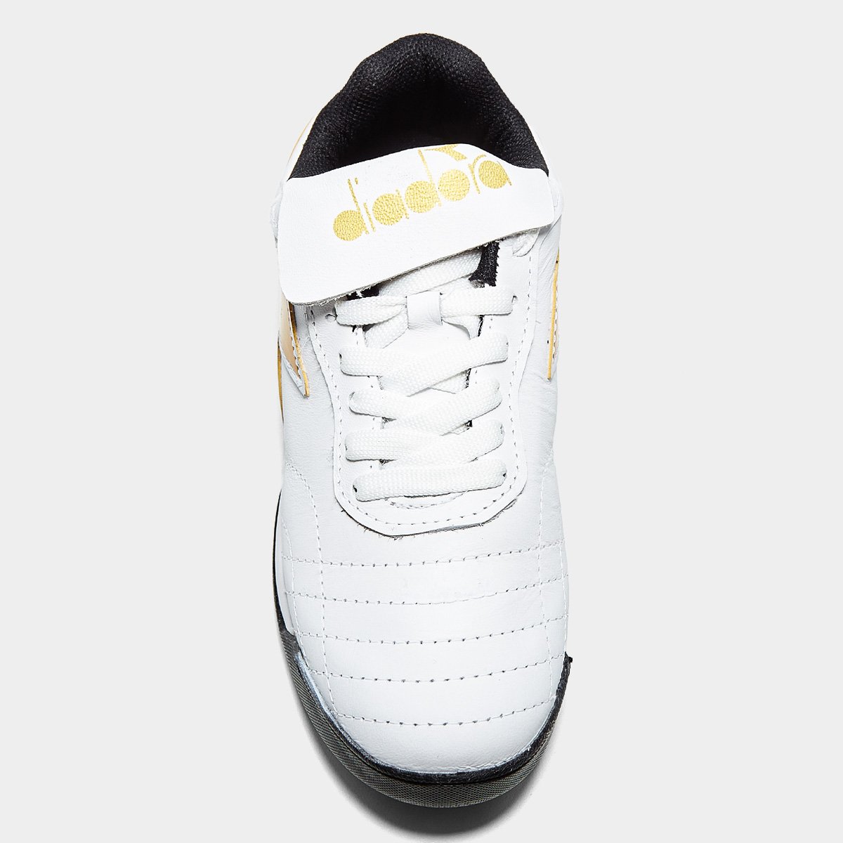 Miniatura Chuteira Society Diadora Calcio Elite II Unissex Branco+dourado - 38