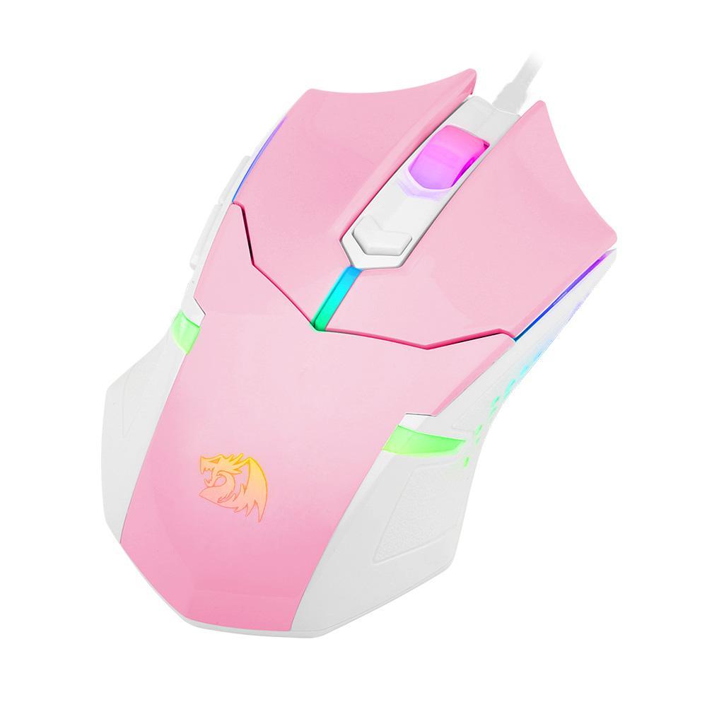 Miniatura Mouse Gamer Redragon Centrophorus 2 Rosa Branco Rgb 7200Dpi