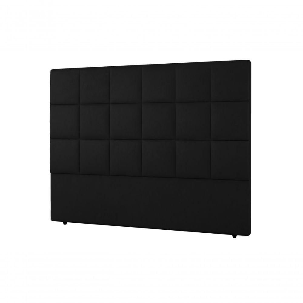 Miniatura Cabeceira Bordada Queen Size 1,60m Nairobi Plus Suede Preto - House Moveis