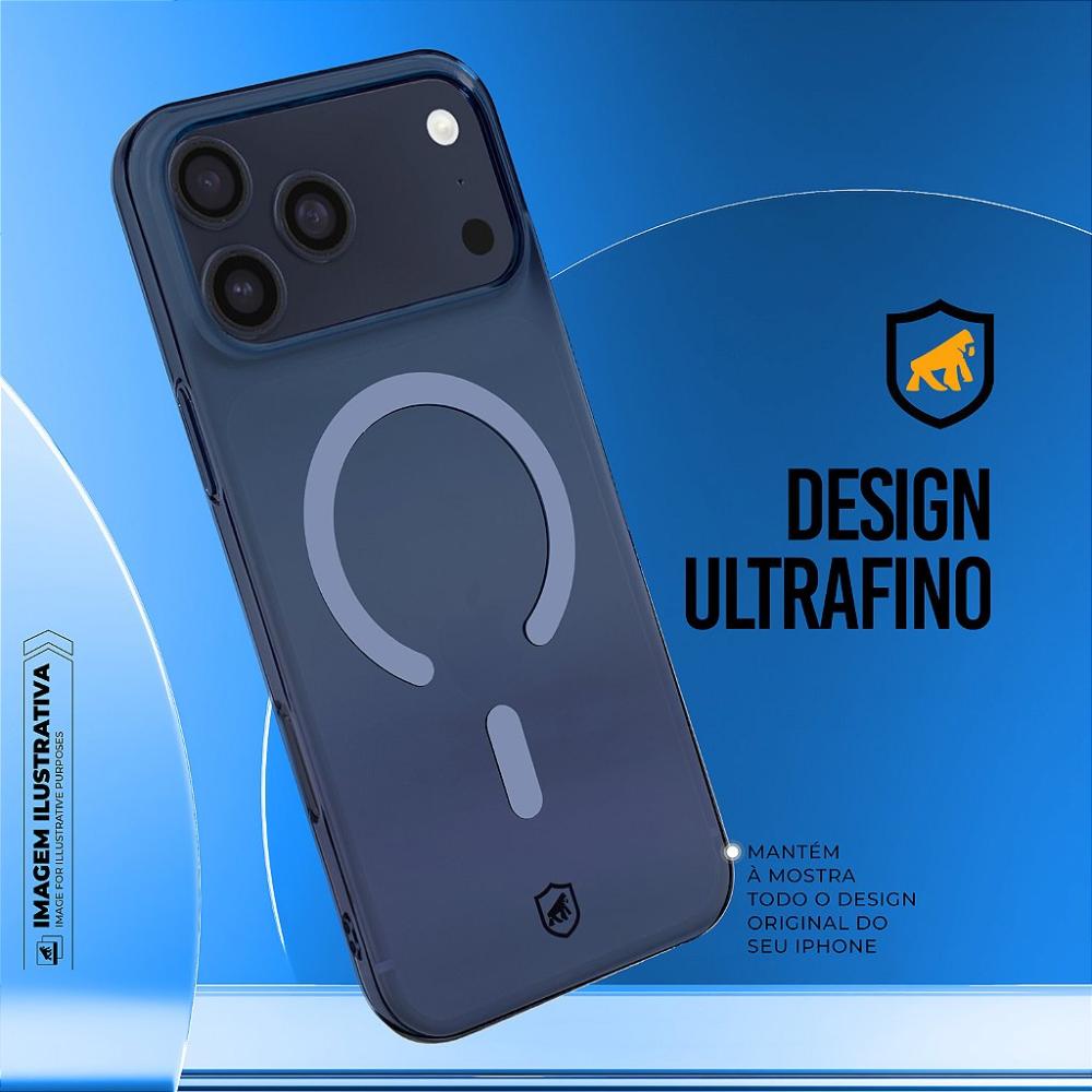 Miniatura Capa para iPhone 17 Pro Max - Crystal Slim Magsafe - NÃO AMARELA - Azul - Gshield