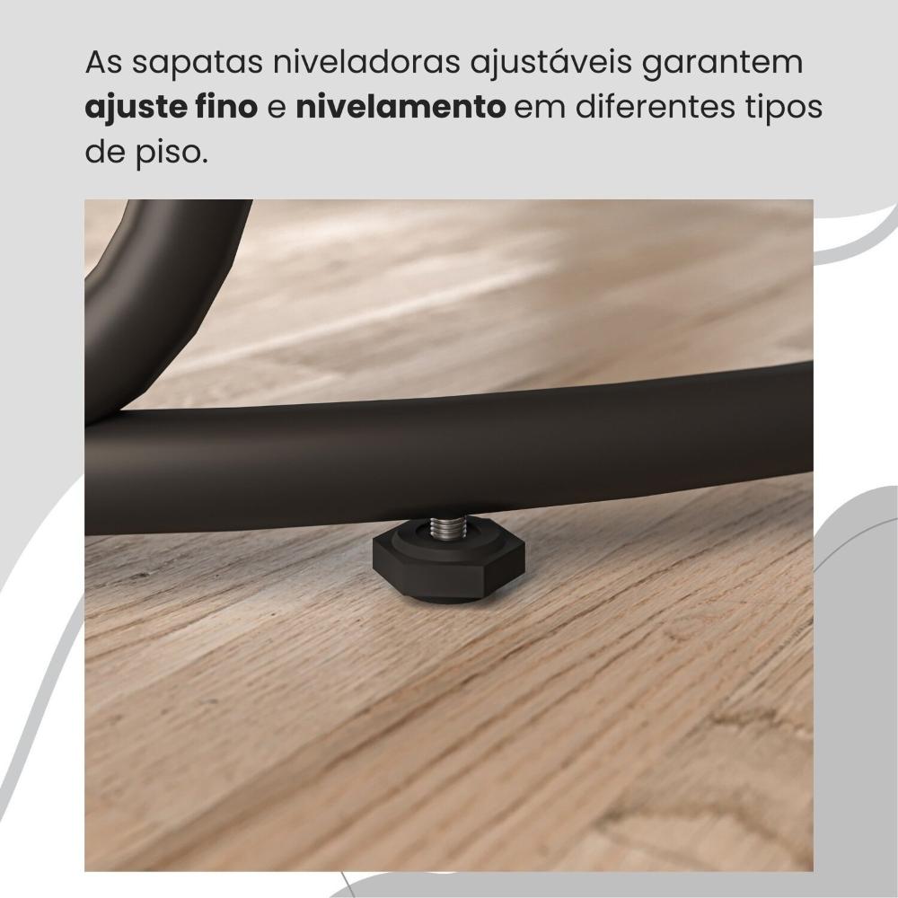 Conjunto Sala de Jantar Mesa Redonda 100cm Base Omega Tampo MDF Laca com Vidro Malibu Preto