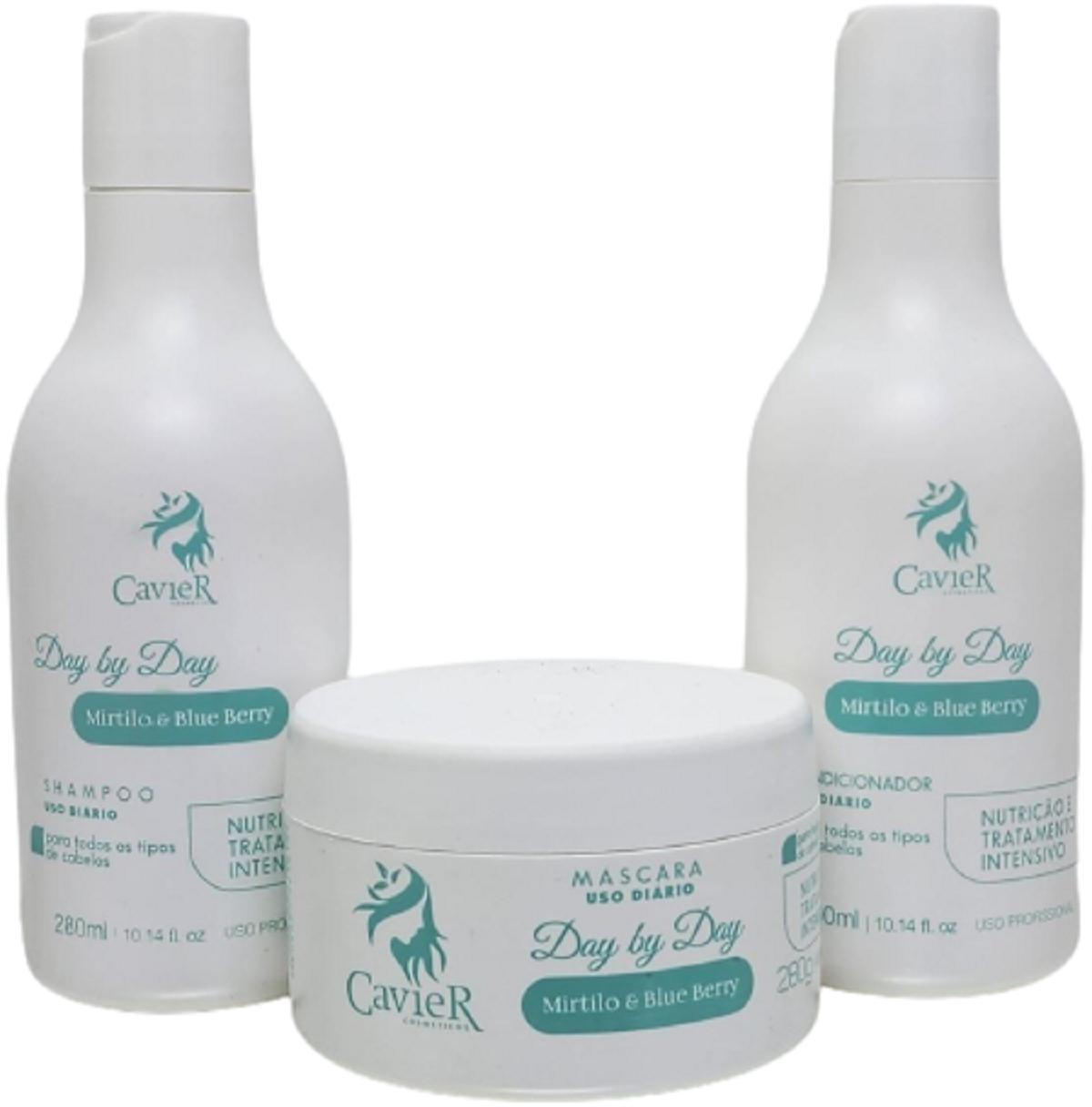 Cavier Mirtilo Shampoo + Condicionador + Mascara 840Ml