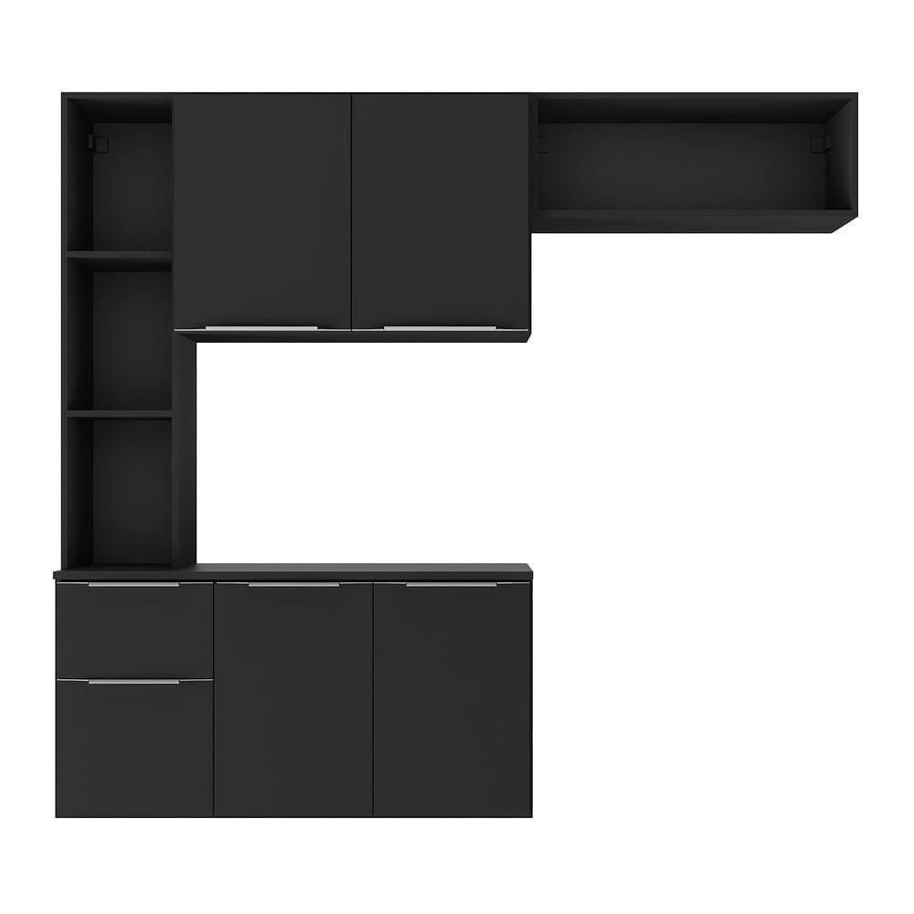 Miniatura Cozinha Compacta Com Armário e Balcão Multimóveis Preta