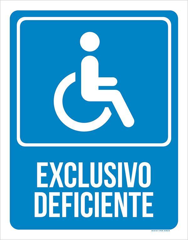Miniatura Placa Exclusivo Deficiente - Placa De Acessibilidade 27X35