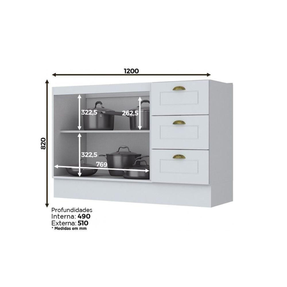 Miniatura Cozinha Modulada Henn Americana 5pçs (2 Armários 1 Balcão 1 Paneleiro 1 Complemento) C5P14 Branco