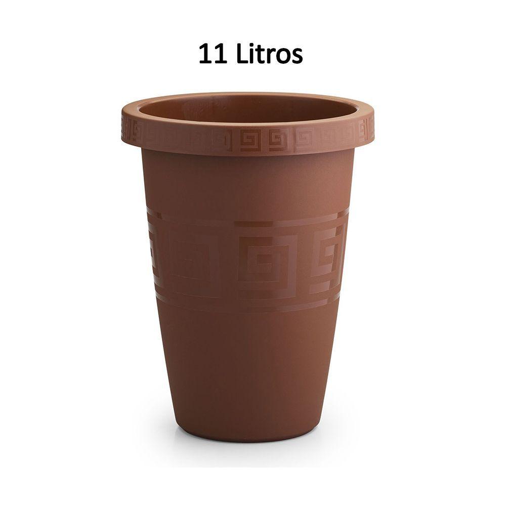 Miniatura Vaso De Planta Grande 11 Litros Tacho Grego Plástico Reforçado 36x27 - Plasmont Cor:terracota