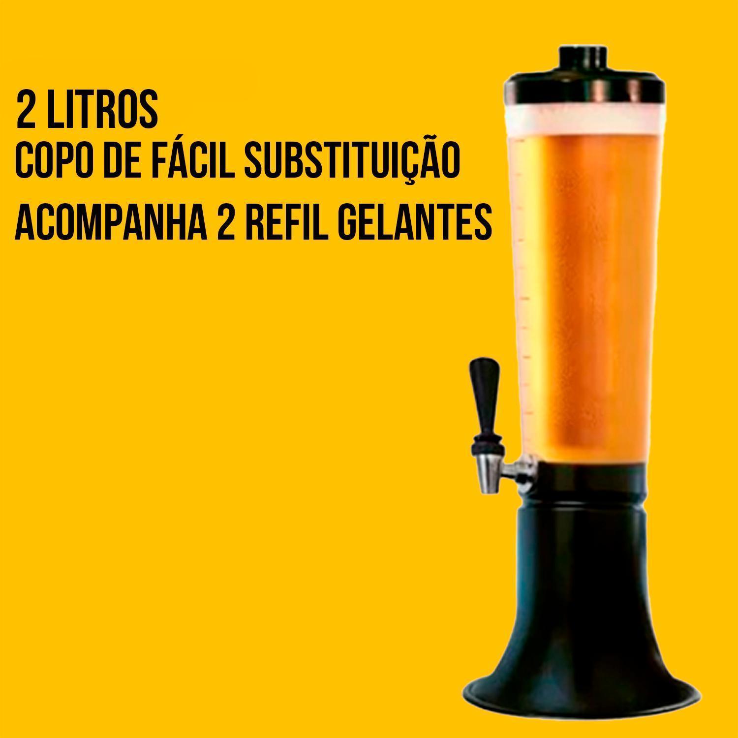 Miniatura Kit Com 3 Torres De Chopp Doutor Beer 2 Litros Com 2 Refil