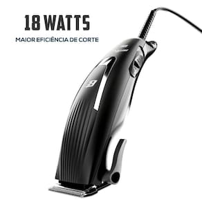 Máquina de Cortar Cabelo Britânia BCR03 18W com 9 acessórios - Preto 110V