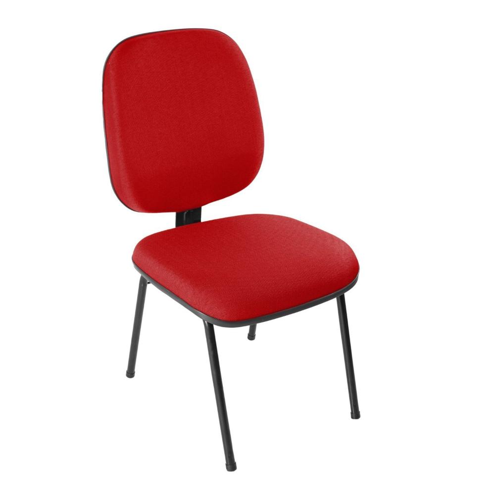 Cadeira Diretor Fixa com Lâmina Central Metal Wood Design Vermelho