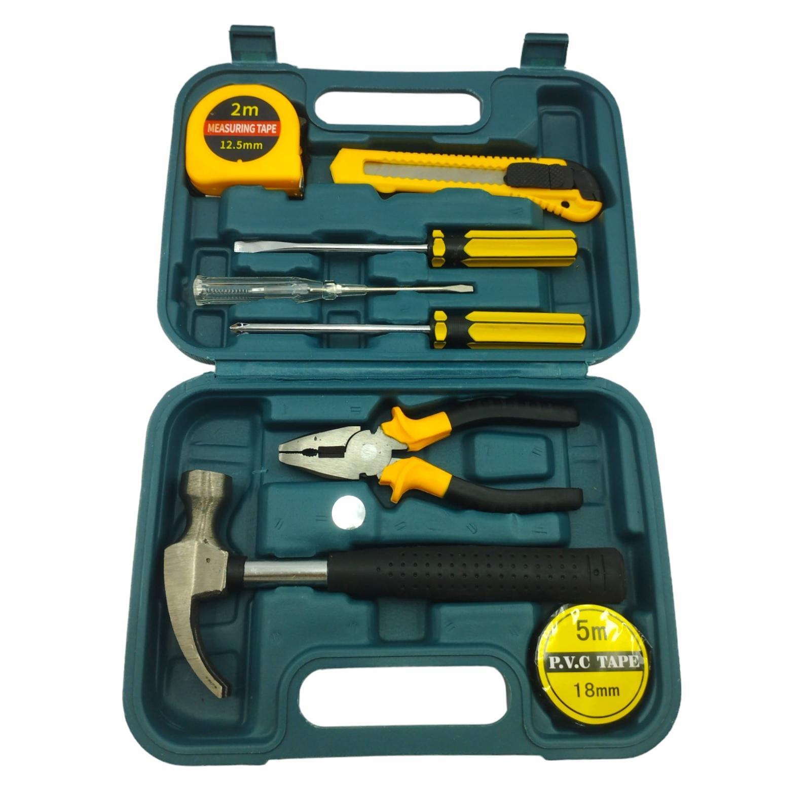 Miniatura Kit Maleta De Ferramentas 9 Pçs Tools Martelo Alicate Chaves