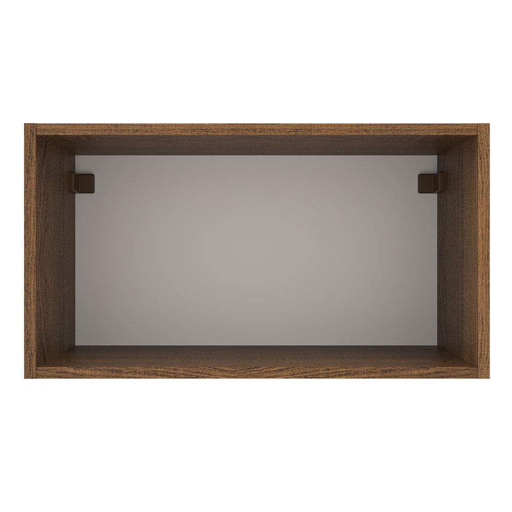 Armário Aéreo Madesa Agata 60 cm 1 Porta Basculante Rustic/Preto Cor:Rustic/Preto