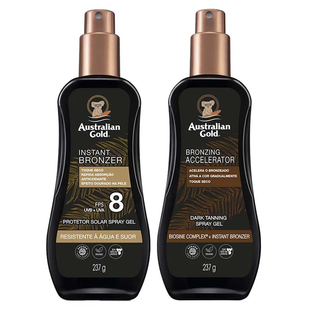 Miniatura Australian Gold Kit - Protetor Solar Corporal  + Acelerador de Bronzeado Kit