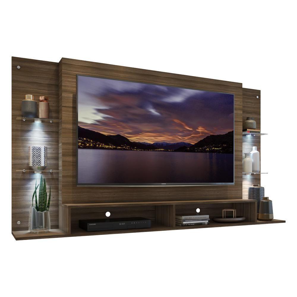 Miniatura Painel Tv 60" Com 4 Leds Vegas Multimóveis V3396 Madeirado Madeirado