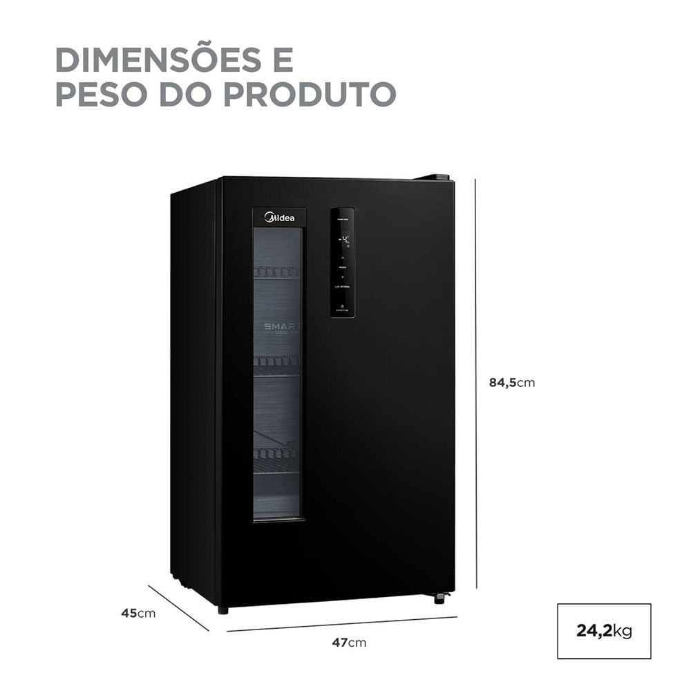 Cervejeira Frost Free 82L Midea com Painel Touch MDRX150FGGDX Preto - 110V