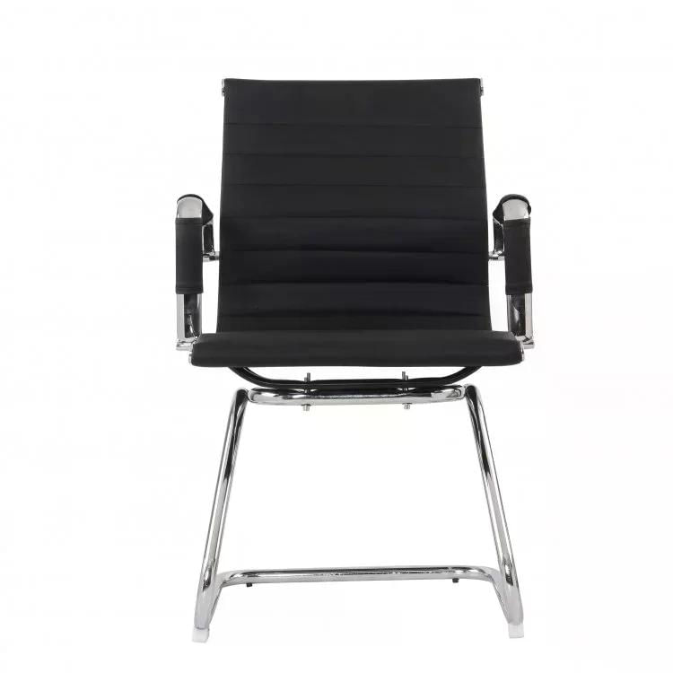 Miniatura Cadeira Escritório Base Fixa Manhattan Couro Preto