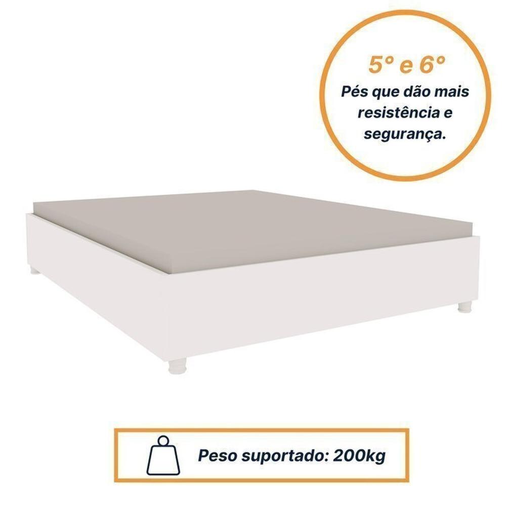 Quarto De Casal Guarda-Roupa 6 Portas Portugal E Cama Casal Grecia Espresso Móveis Branco/Neve
