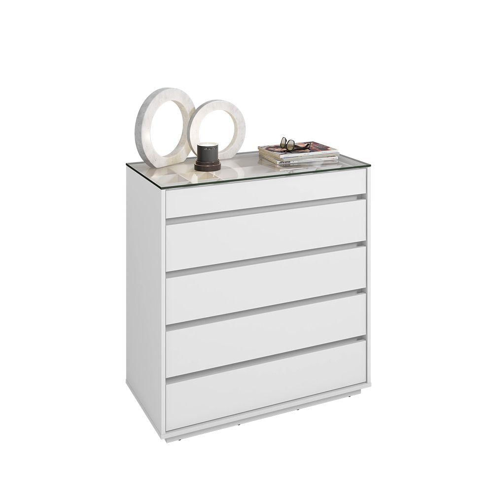 Miniatura Cômoda Organizadora Ellie 5 Gavetas - D'rossi Cor Cinza Pérola