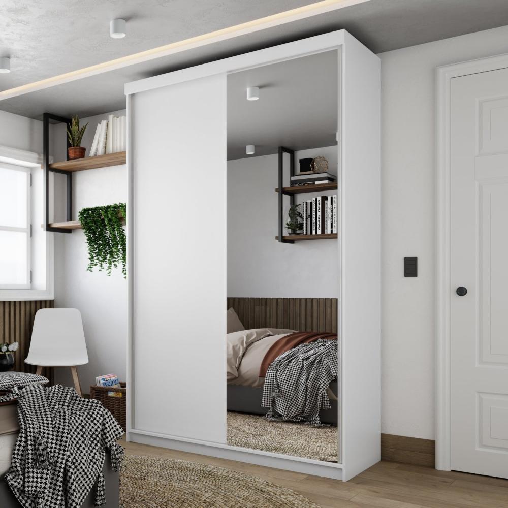 Miniatura Guarda-roupa Solteiro 100% Mdf Bp com 2 Portas e 1 Espelho Geneve Branco