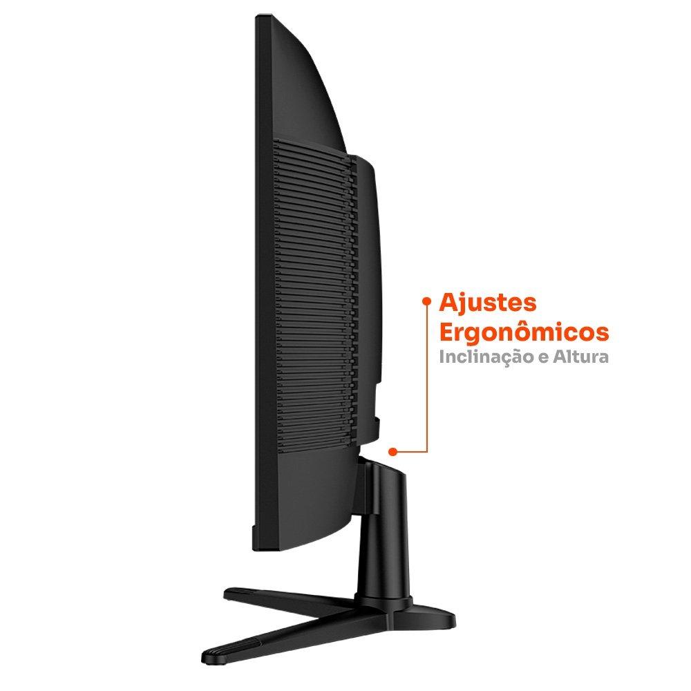 Monitor Gamer Curvo Husky Boreal 27", FHD, 180Hz, 1ms, Adaptive Sync, VA, DisplayPort e HDMI, HDR - HMG00527PT