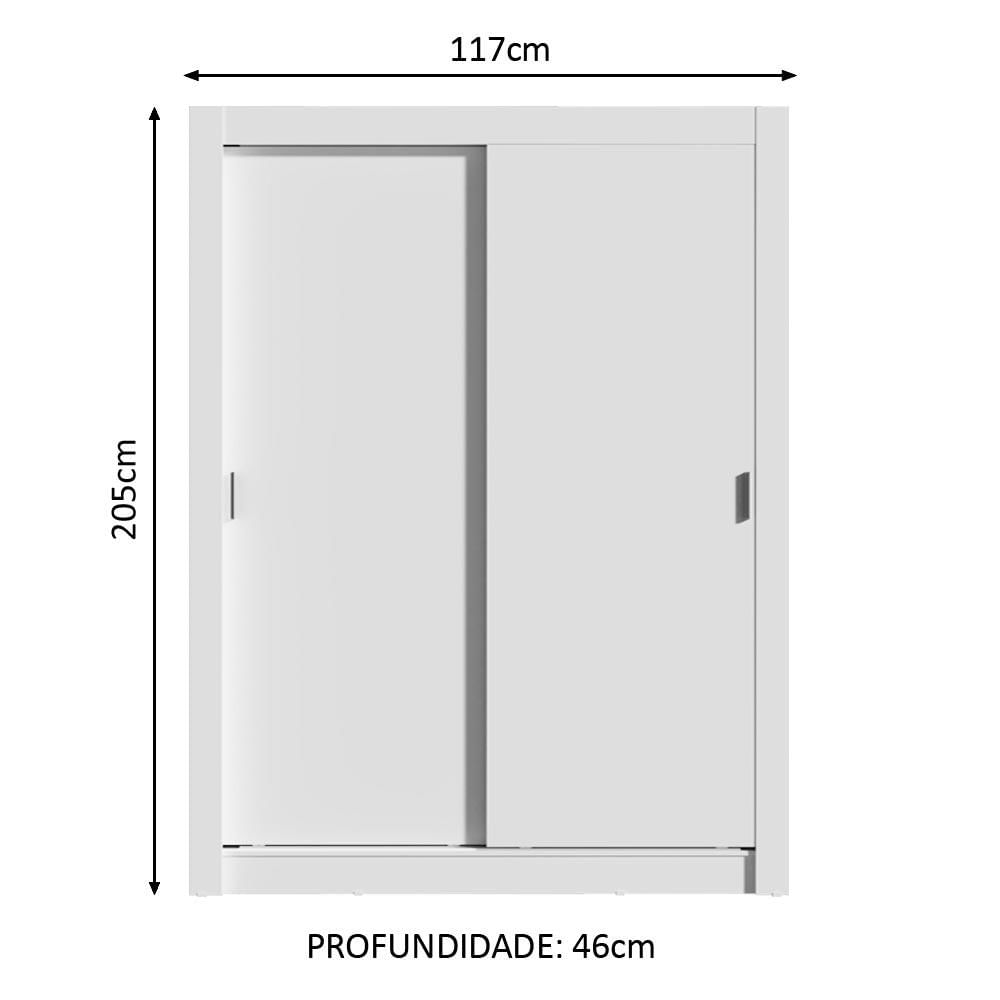 Miniatura Guarda-Roupa Infantil Madesa Enzo 2 Portas de Correr Branco