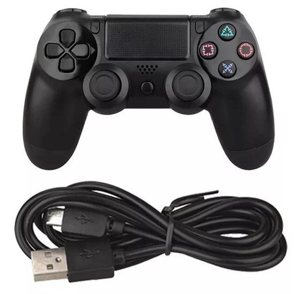 Controle PS4 Slim Dualshock Jet Black Fio Resistente Full