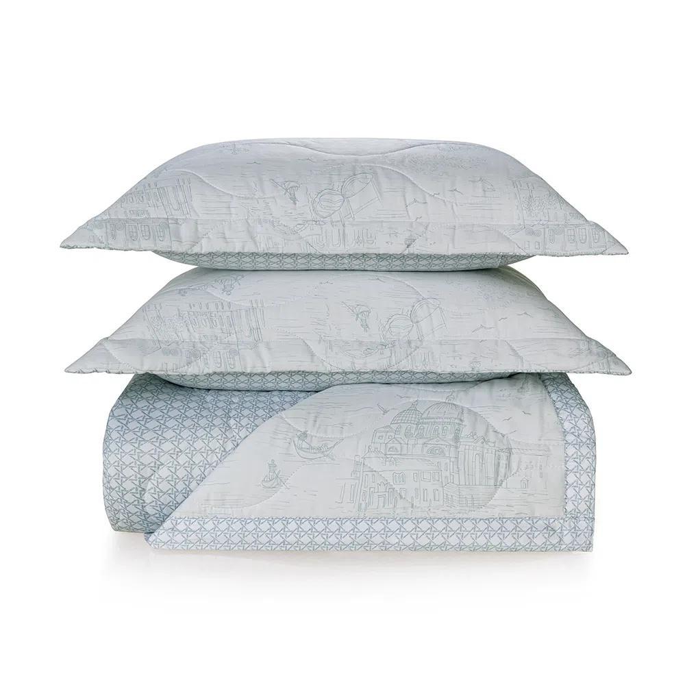 Miniatura Colcha Trussardi Com 2 Porta Travesseiros Vêneto 200 Fios