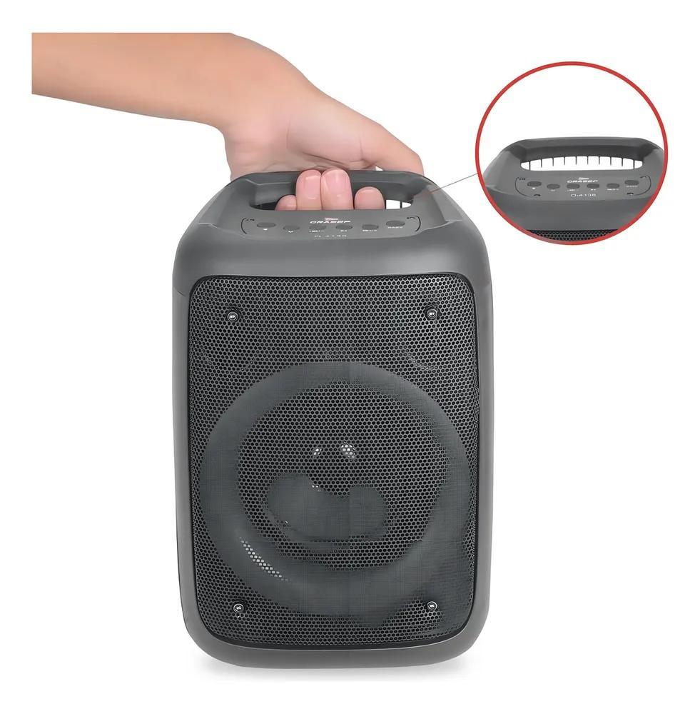 Caixa Som Bluetooth Rgb Com Karaokê E Rádio Fm