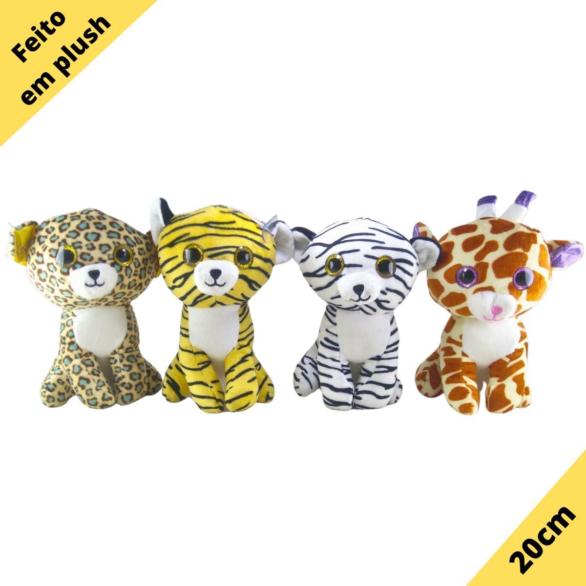 Miniatura Kit Safari Selva Zoo Olhos Brilhantes 4 Un Fofinho
