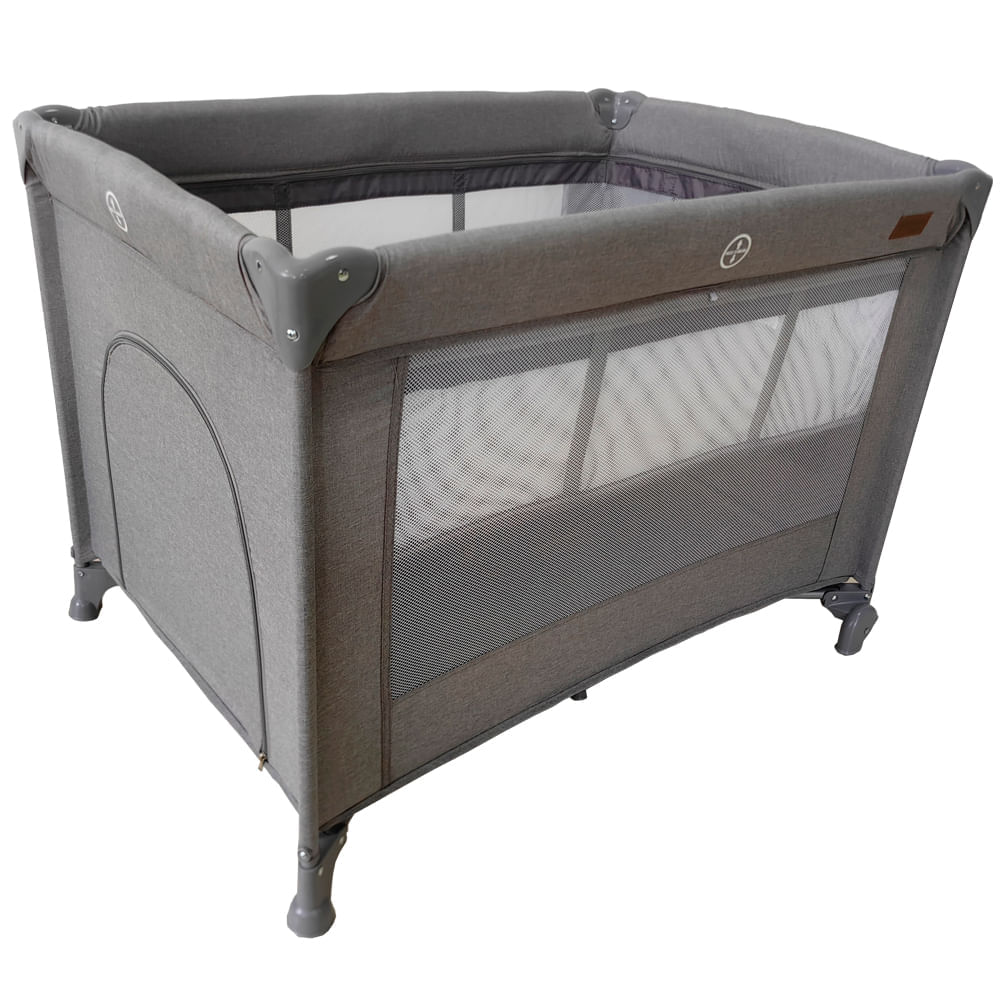 Berço Portátil Infantil Cercado 0-15kg Lazy MaxiBaby Cinza