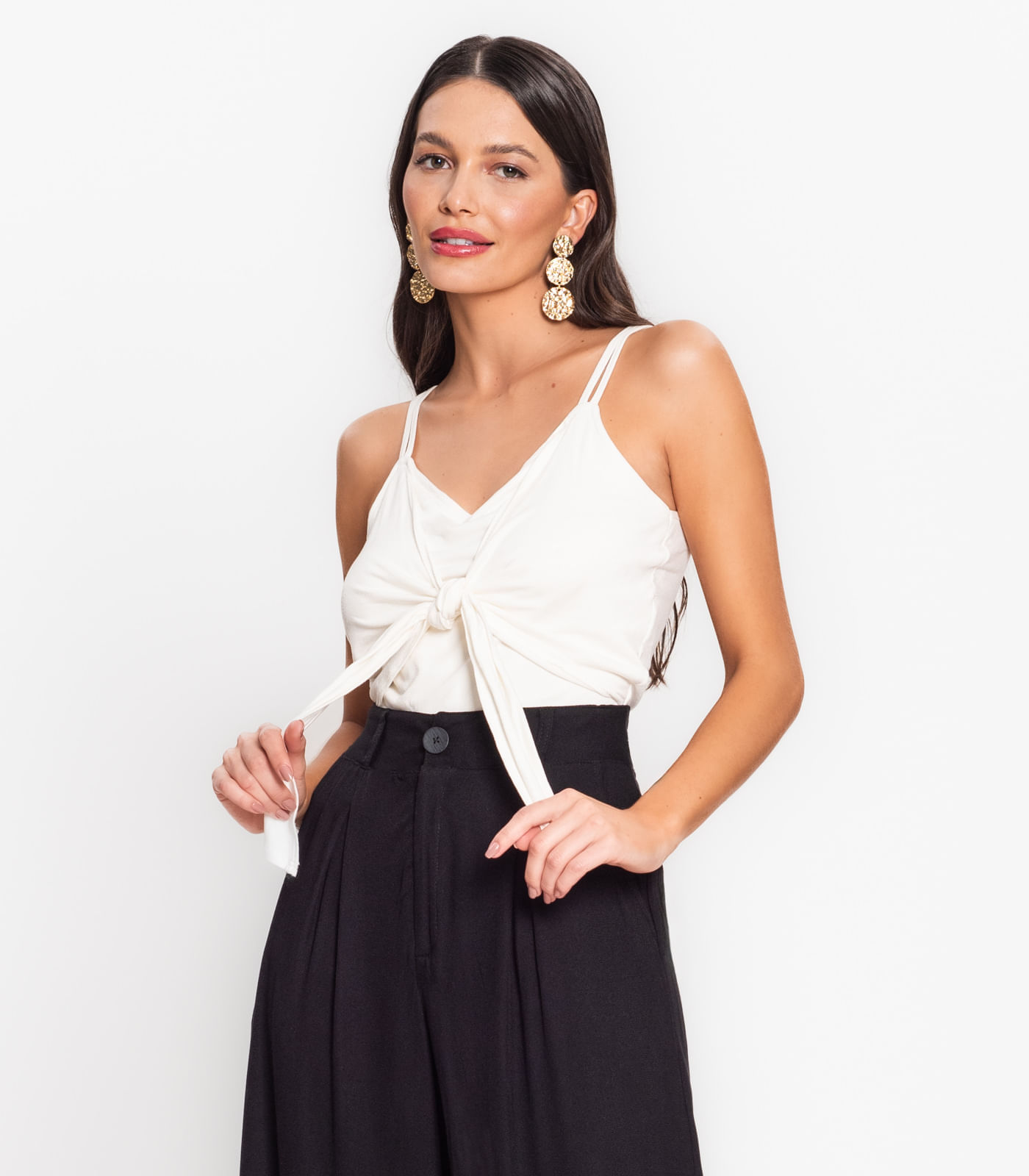 Miniatura Blusa De Alça Feminina Viscose Endless Bege G