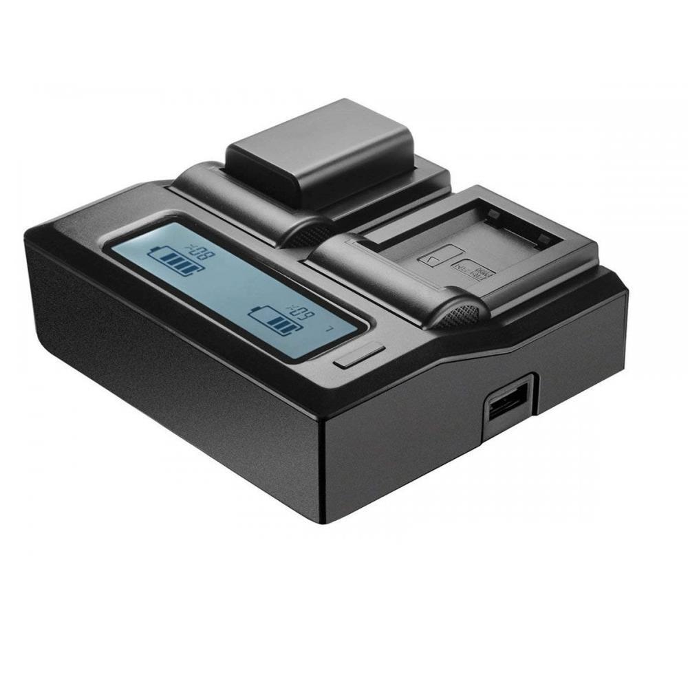 Miniatura Carregador Duplo Sony Np-Fw50 Carga Rápida E Visor Lcd
