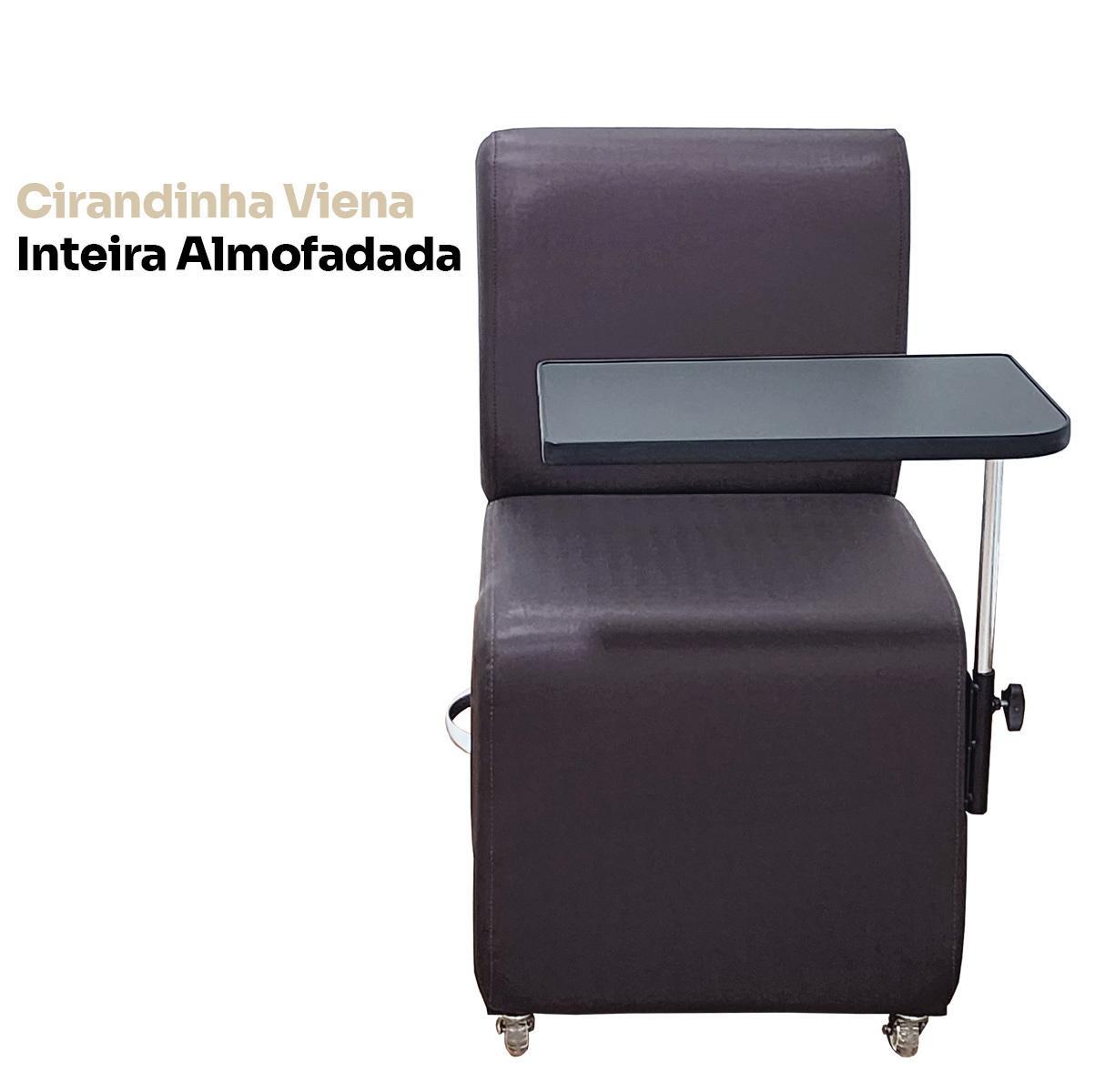Miniatura Cadeira Cirandinha Manicure Com Gavetão Rodas Gel E Apoio